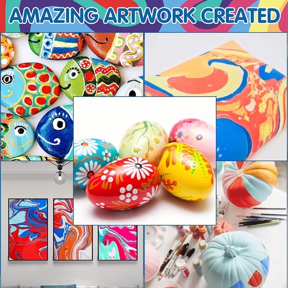 Water Marbling Creative Paint Art and Crafts Kit for Kids 8 Colors - Picture 6 of 7